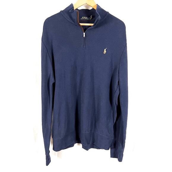 Polo by Ralph Lauren Other - Polo Ralph Lauren 1/4 Zip Sweater Cotton Logo Navy Men's sz XL